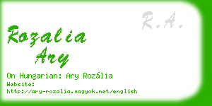 rozalia ary business card